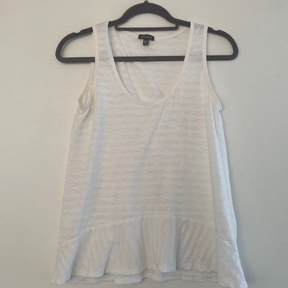 Lilla P Tops - 3 for $18 Lilla P White Burnout Stripe Peplum Hem Tank M EUC